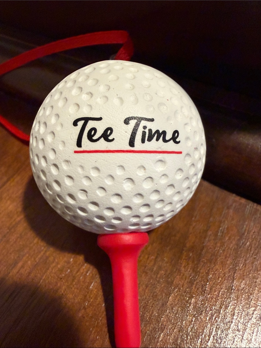 Hallmark Tee Time White and Red Golf Ball Ornament